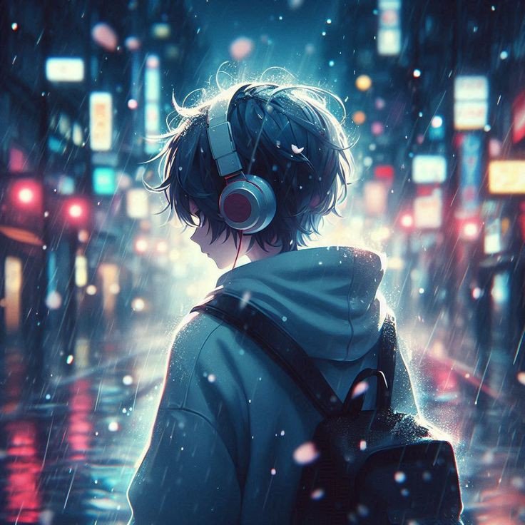 anime girl alone in the dark